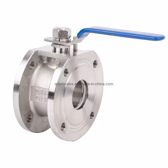 Pn16 Italy Type CF8m SS304 1PC Wafer Flanged Ball Valve with ISO Mounting Pad